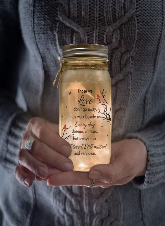 2IMT Those We Love Don't Go Away, Memorial Gifts for Loss Of Mom, Dad Son Husband, Bereavement Gift Idea Memory Lamps Sympathy Memory Gifts for Loss Loved Ones Red Cardinal In Loving Memory Mason Jar Light - Image 5